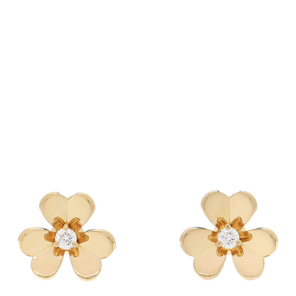 Van Cleef & Arpels 18K Yellow Gold Diamond Mini Frivole Earrings 1 of 5