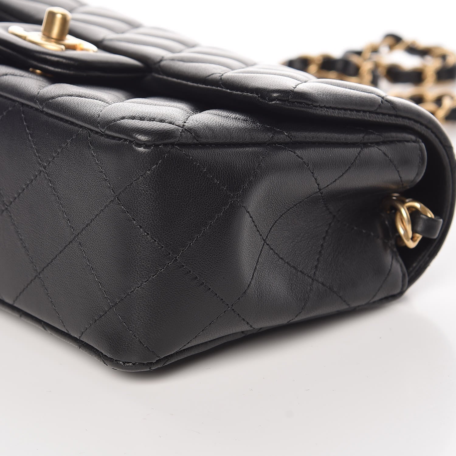 Chanel Lambskin Quilted Mini Rectangular Flap Black 9 of 10