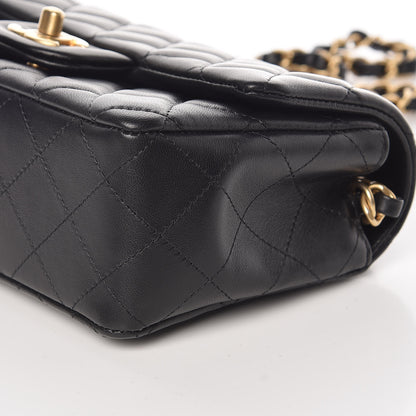 Chanel Lambskin Quilted Mini Rectangular Flap Black 9 of 10