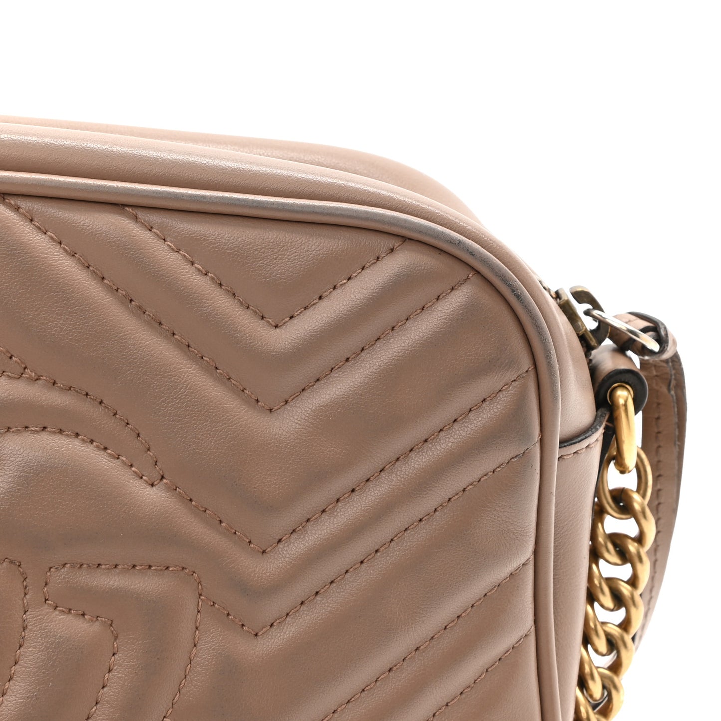 Calfskin Matelasse Small GG Marmont Chain Shoulder Bag Porcelain Rose