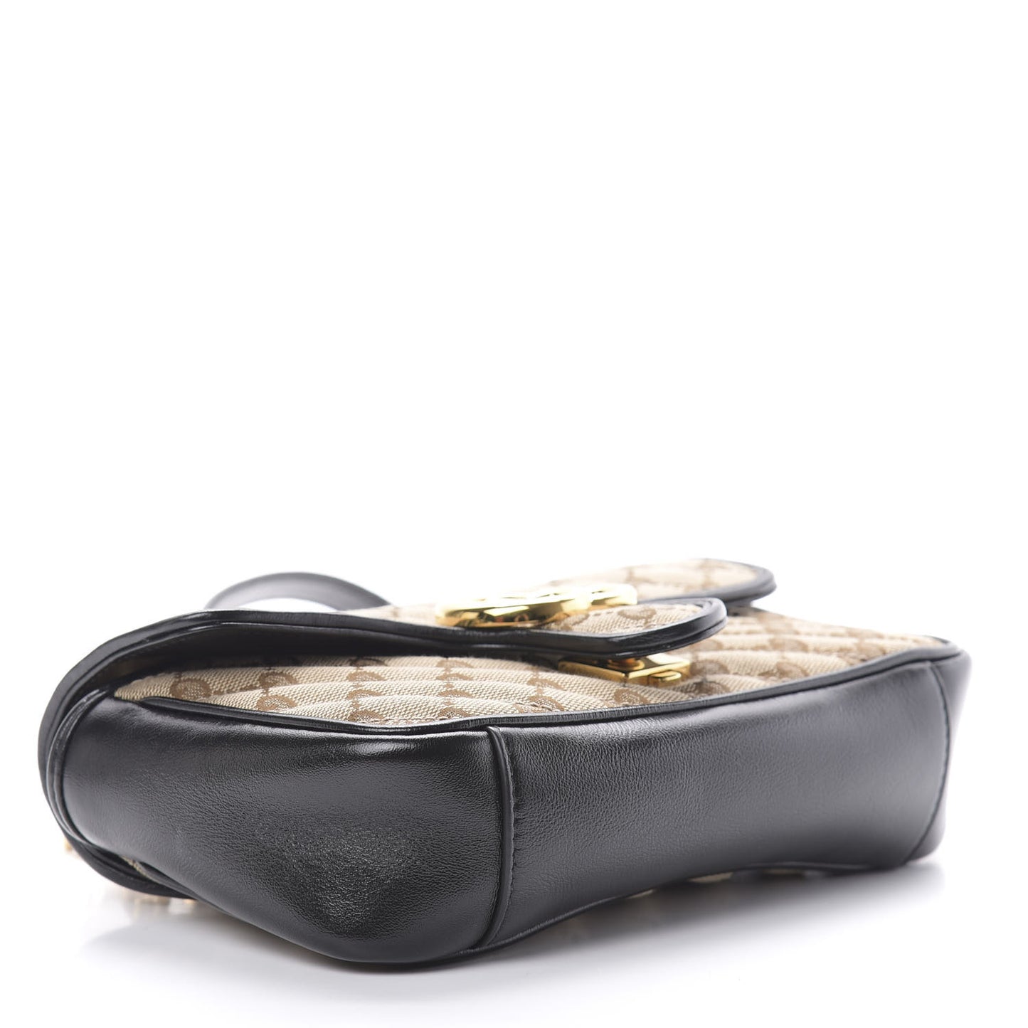 Monogram Matelasse Diagonal Mini GG Marmont Shoulder Bag Beige Black