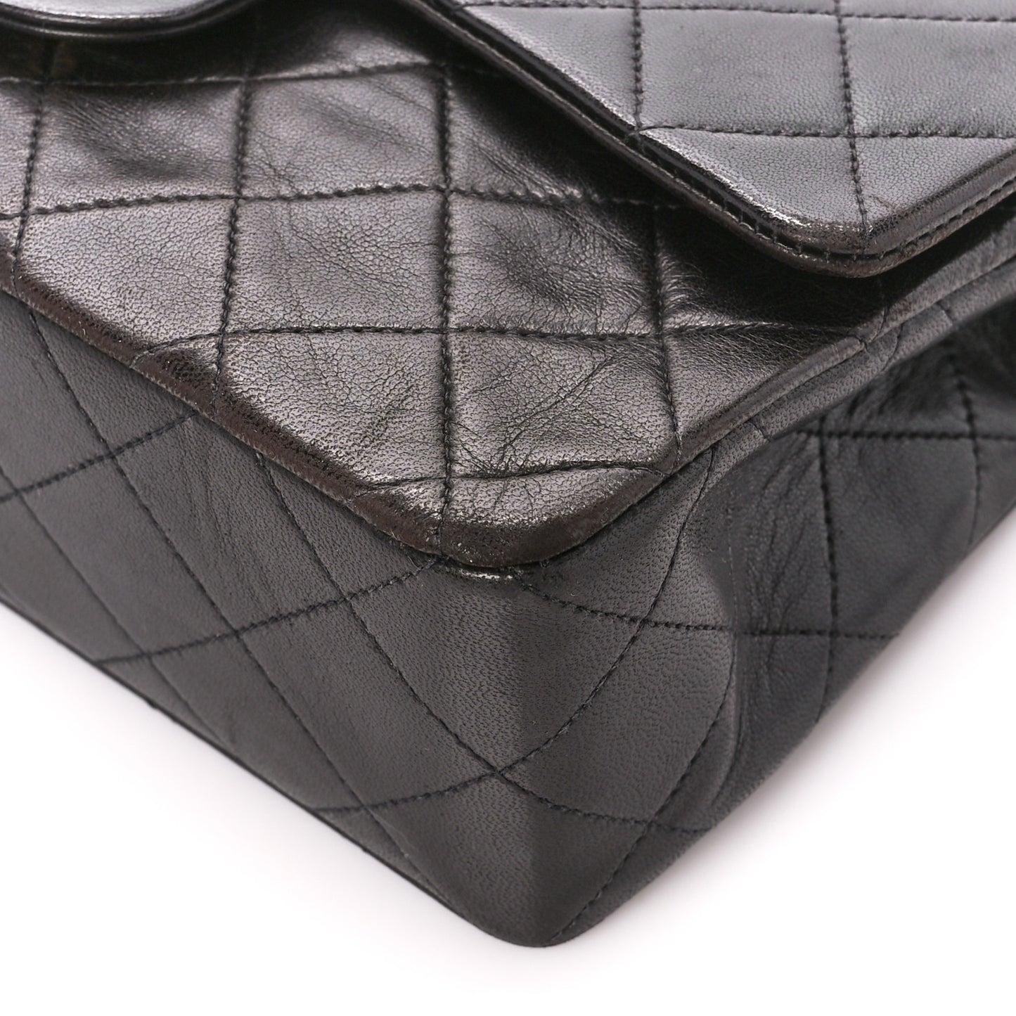 Lambskin Quilted Small Double Flap Black