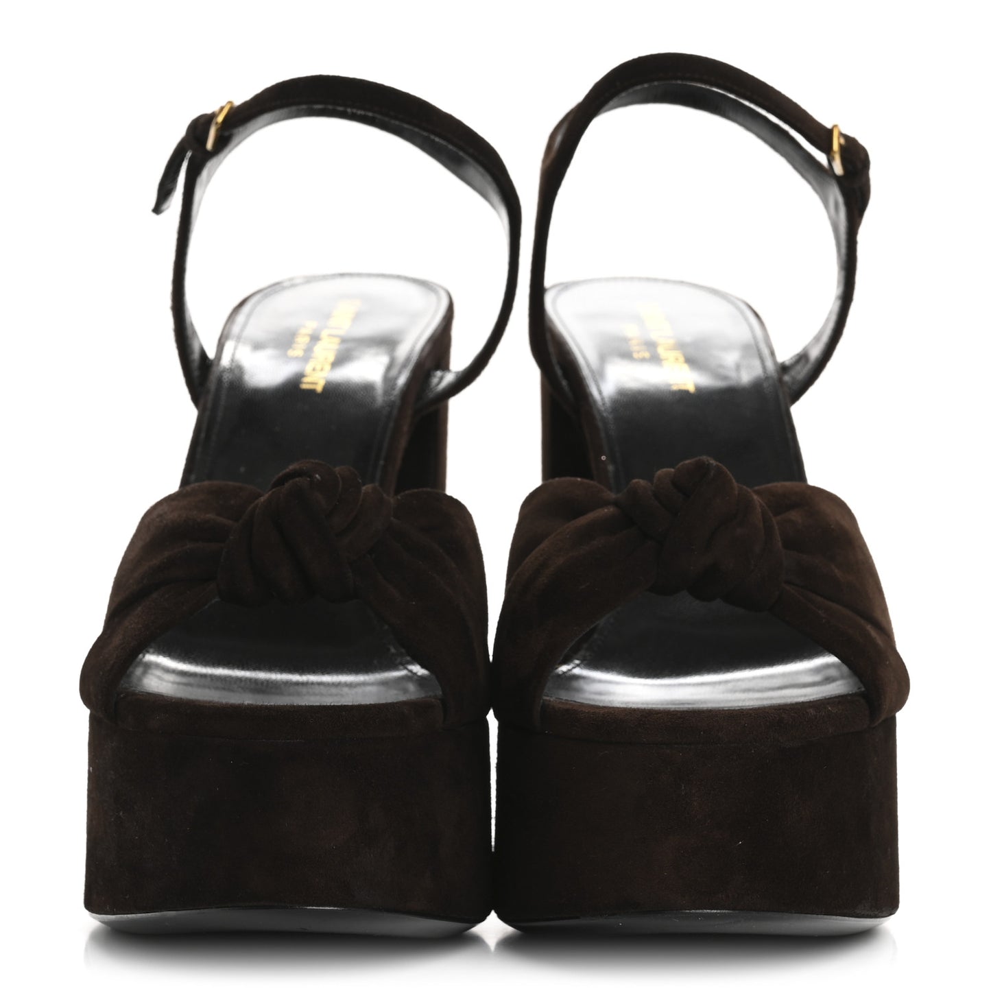 Suede Cachemire Bianca 85 Platform Sandals 41 Coffee