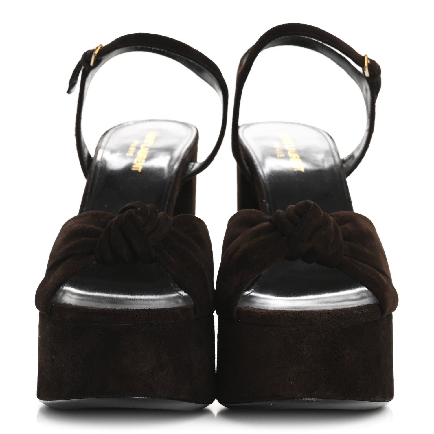 Saint Laurent Suede Cachemire Bianca 85 Platform Sandals 41 Coffee 3 of 13