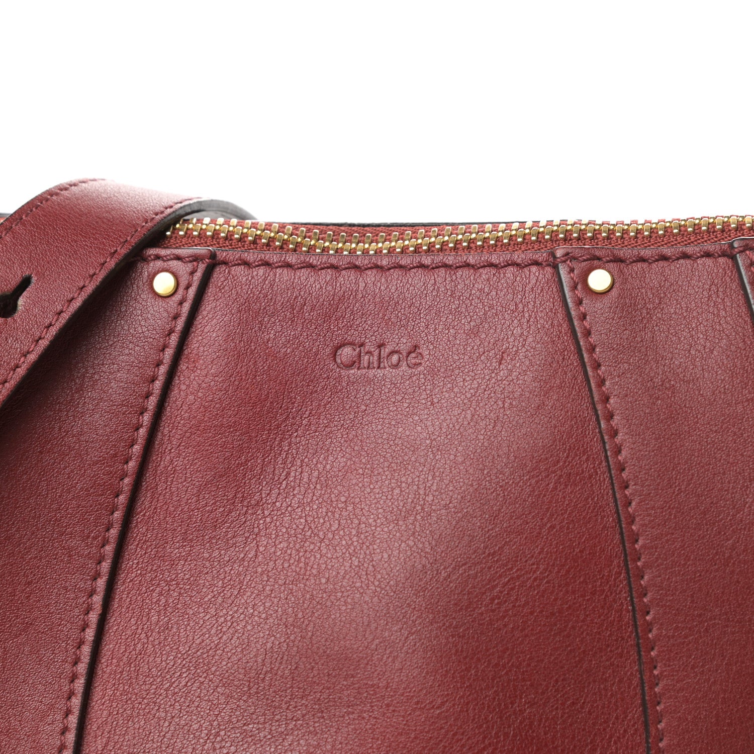 Chloe Grained Calfskin Small Hayley Hobo Red 10 of 10