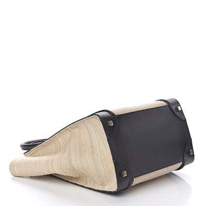 Celine Natural Canvas Smooth Calfskin Mini Luggage Cream 4 of 11