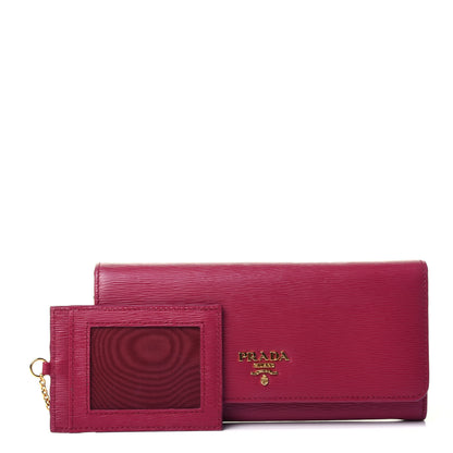 Prada Vitello Move Continental Flap Travel Wallet Peonia 1 of 4