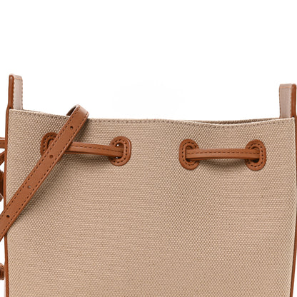 Saint Laurent Canvas Calfskin Small Bucket Bag  Desert Dust Brick 9 of 11
