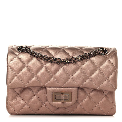 Chanel Metallic Grained Calfskin Quilted 2.55 Reissue Mini Flap Copper Pink 1 of 10