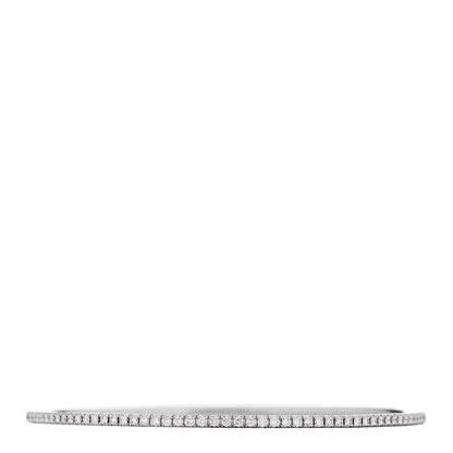 Tiffany 18K White Gold Diamond Metro Pave Bangle Bracelet 1 of 4