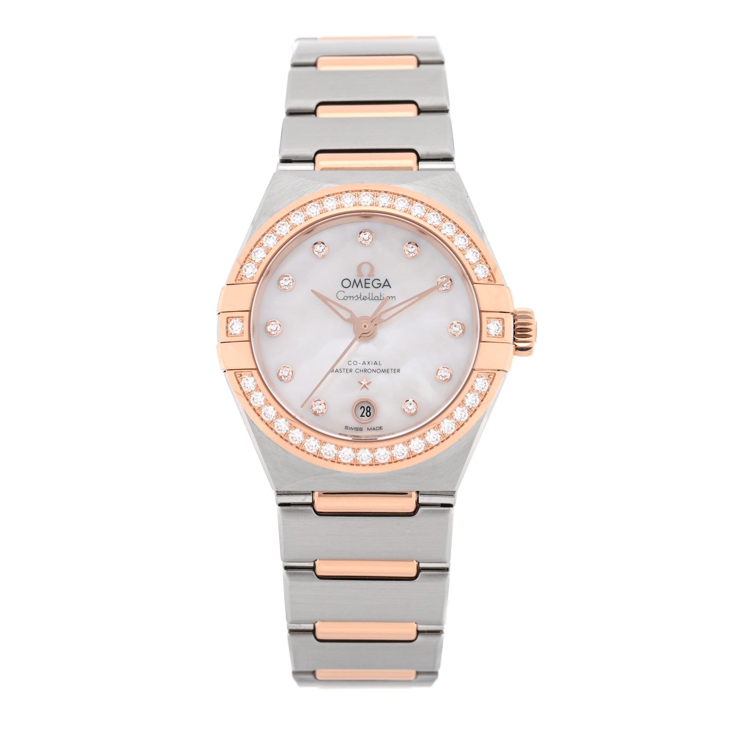Omega Stainless Steel 18K Sedna Gold Diamond Bezel 29mm Constellation Automatic Watch 131.25.29.20.55.001 1 of 4