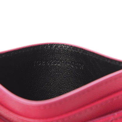 Saint Laurent Grain De Poudre Matelasse Chevron Monogram Credit Card Case Bubblegum 7 of 8