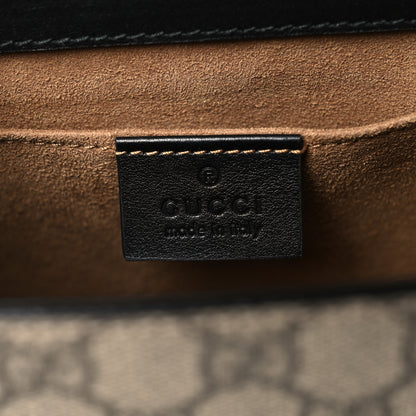 Gucci GG Supreme Monogram Calfskin Small Padlock Shoulder Bag Beige Black Cuir 6 of 12