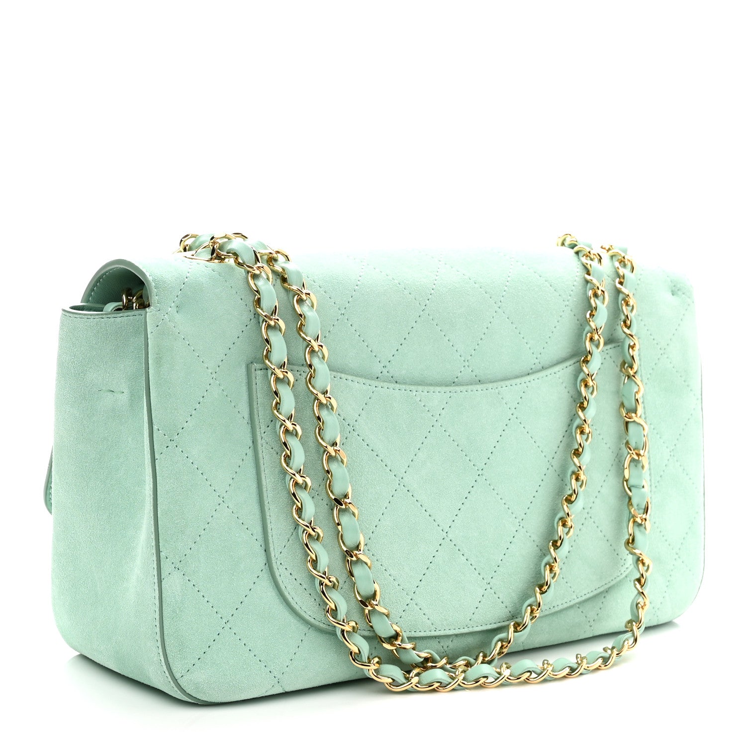 Chanel Suede Calfskin Small Souplissimo Maxi Flap Green 3 of 10