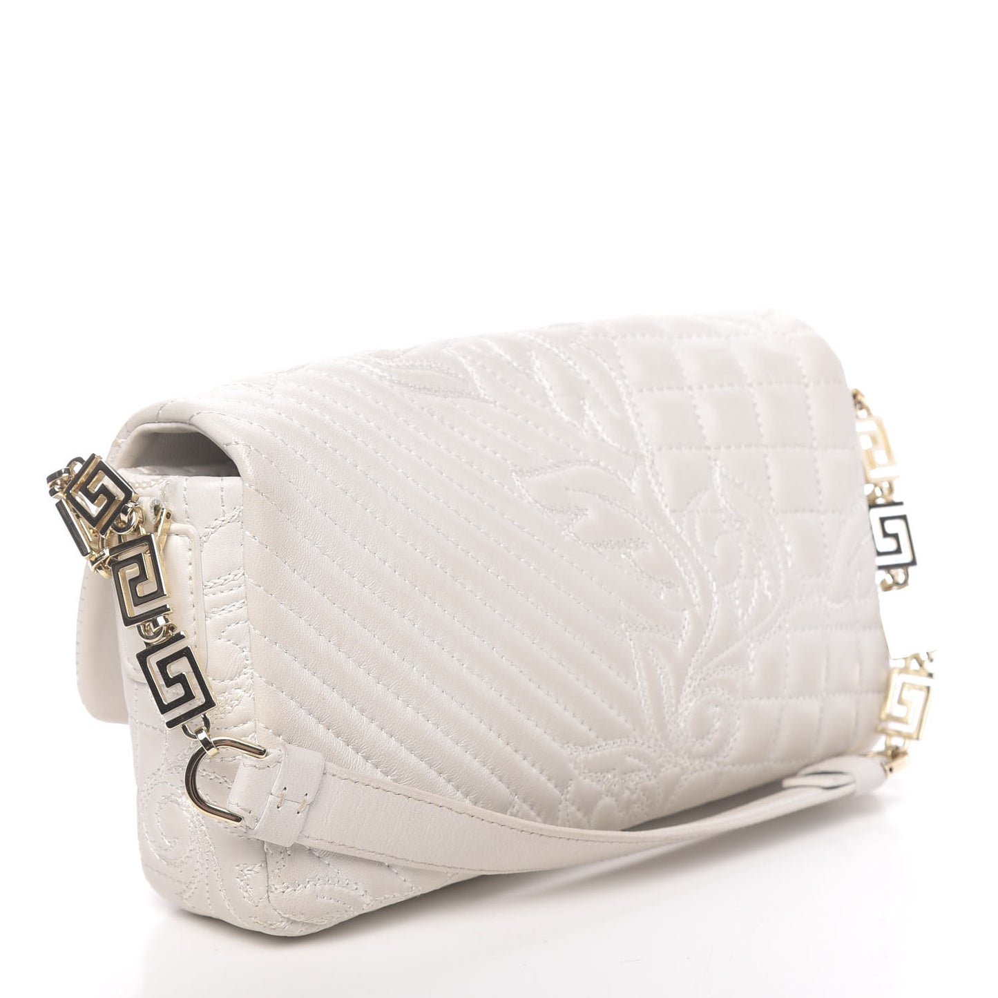 Nappa Barocco Quilted Vanitas Medea Shoulder Bag White