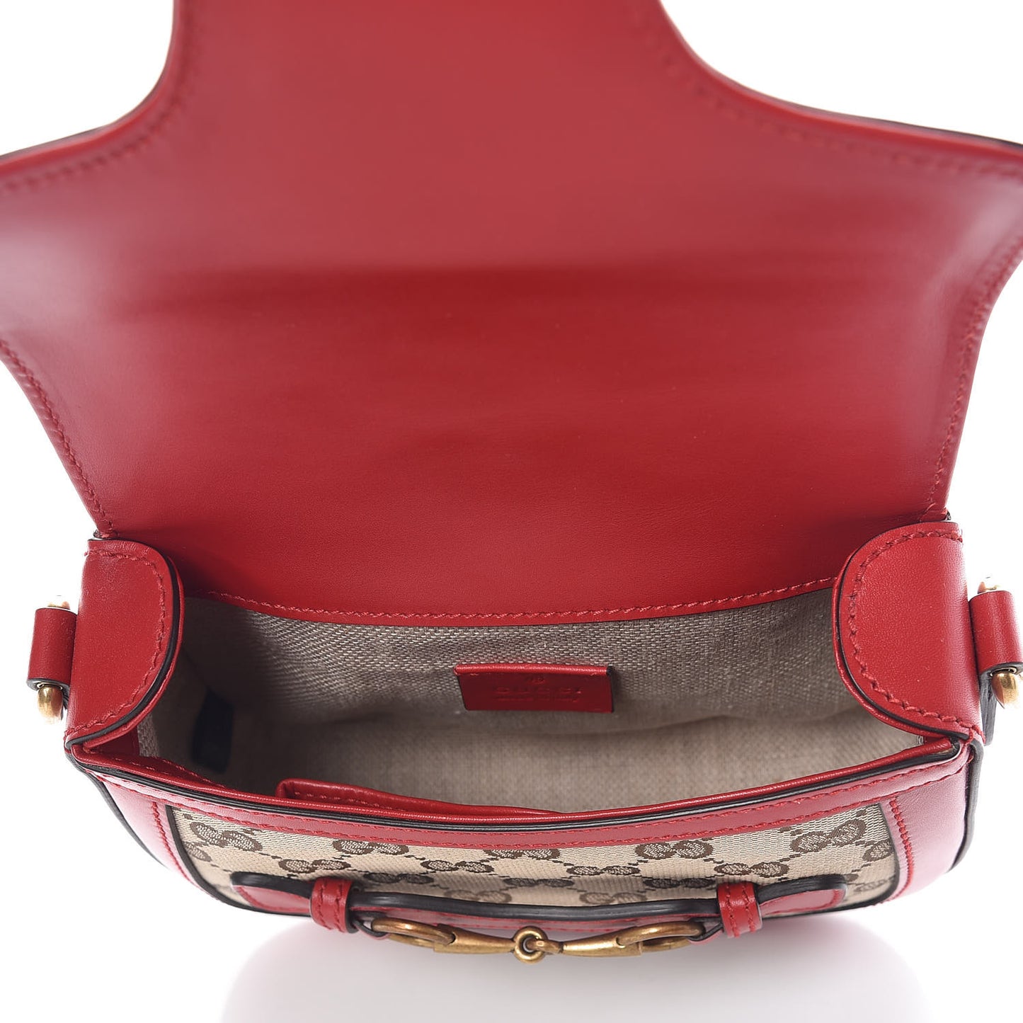Monogram Ruinart Calfskin Small Lady Web Shoulder Bag Beige Ebony Hibiscus Red