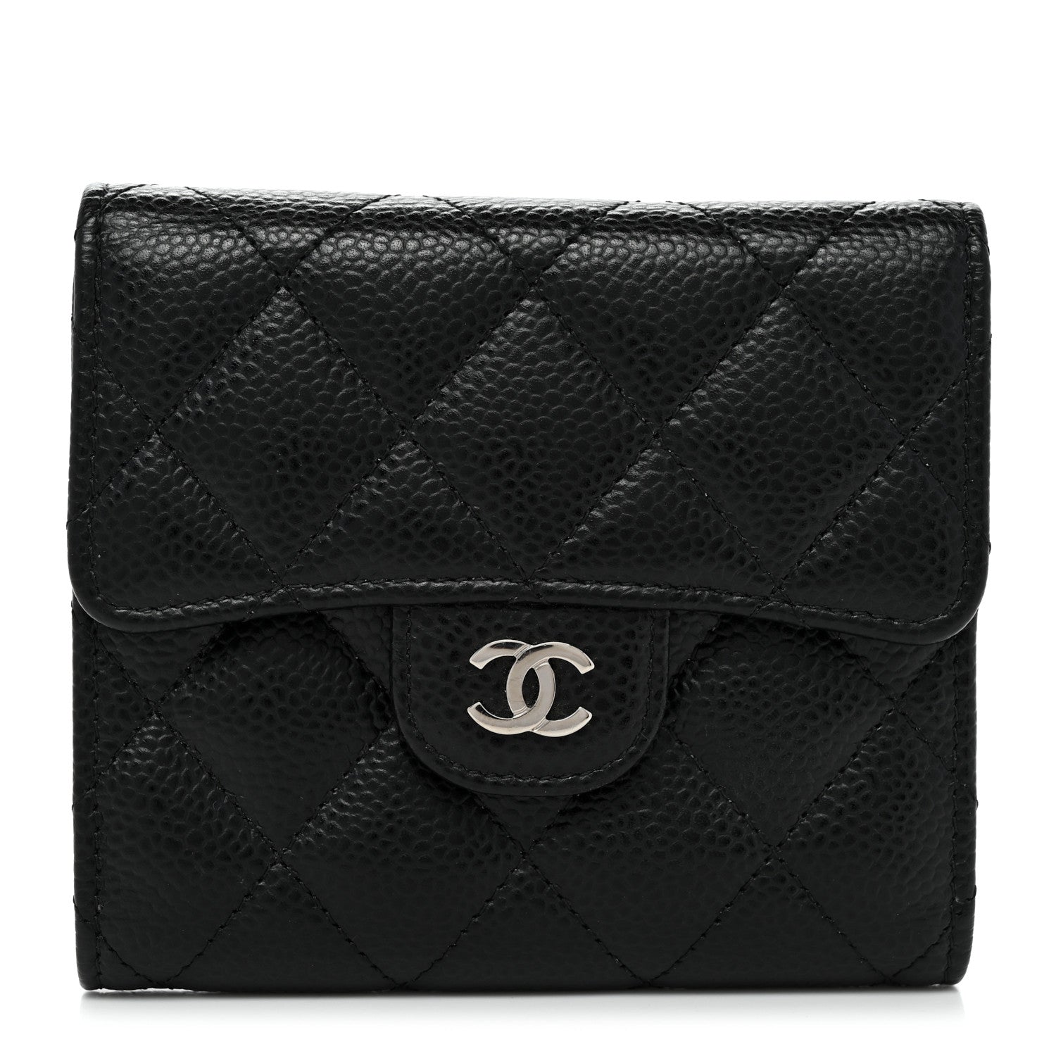 Chanel Caviar Quilted Compact Flap Wallet Black 1 of 13