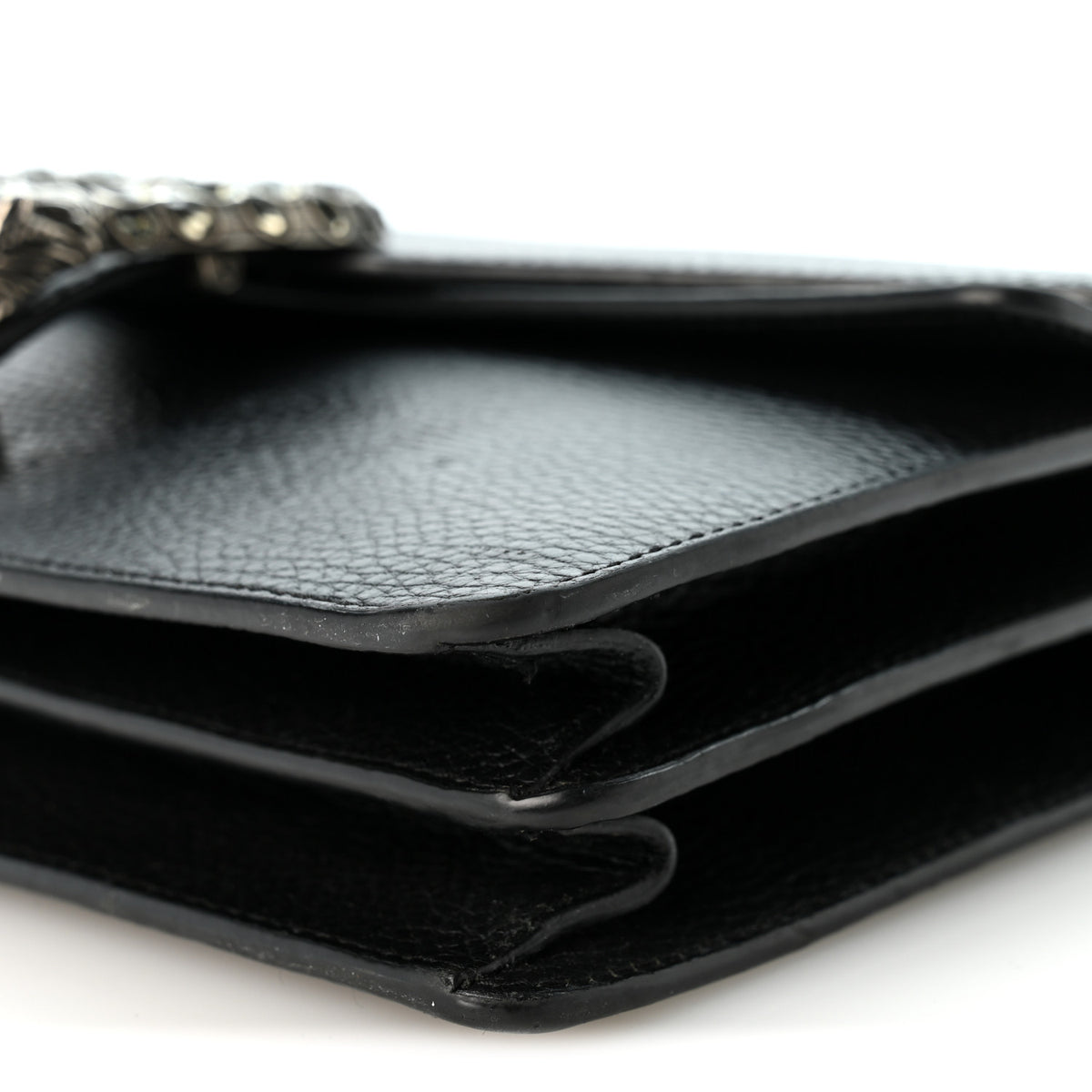 Pebbled Calfskin Small Dionysus Shoulder Bag Black