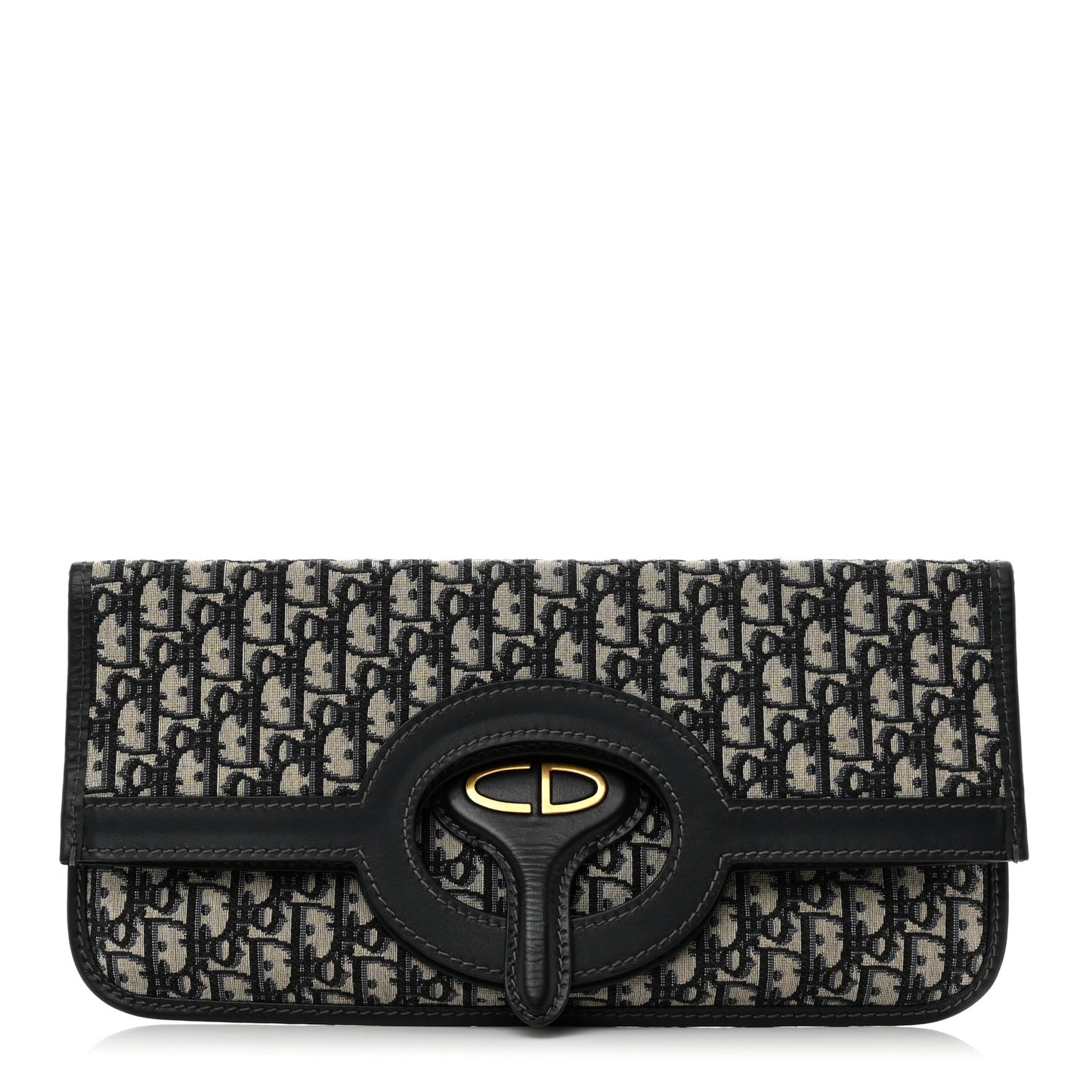 Oblique Fold Over Clutch Blue