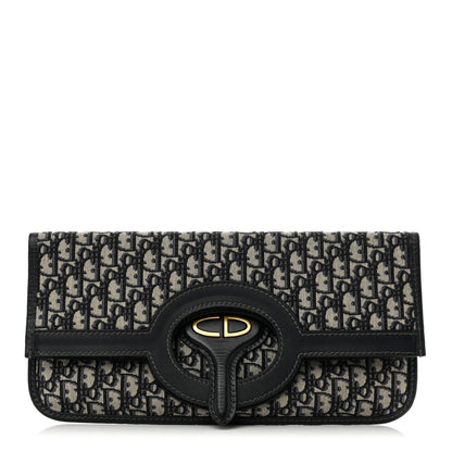 Christian Dior Oblique Fold Over Clutch Blue 1 of 8
