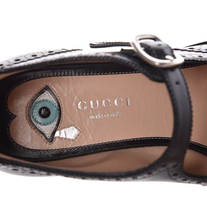 Gucci Calfskin Queercore Brogue Knee High Boots 37.5 Black 6 of 12