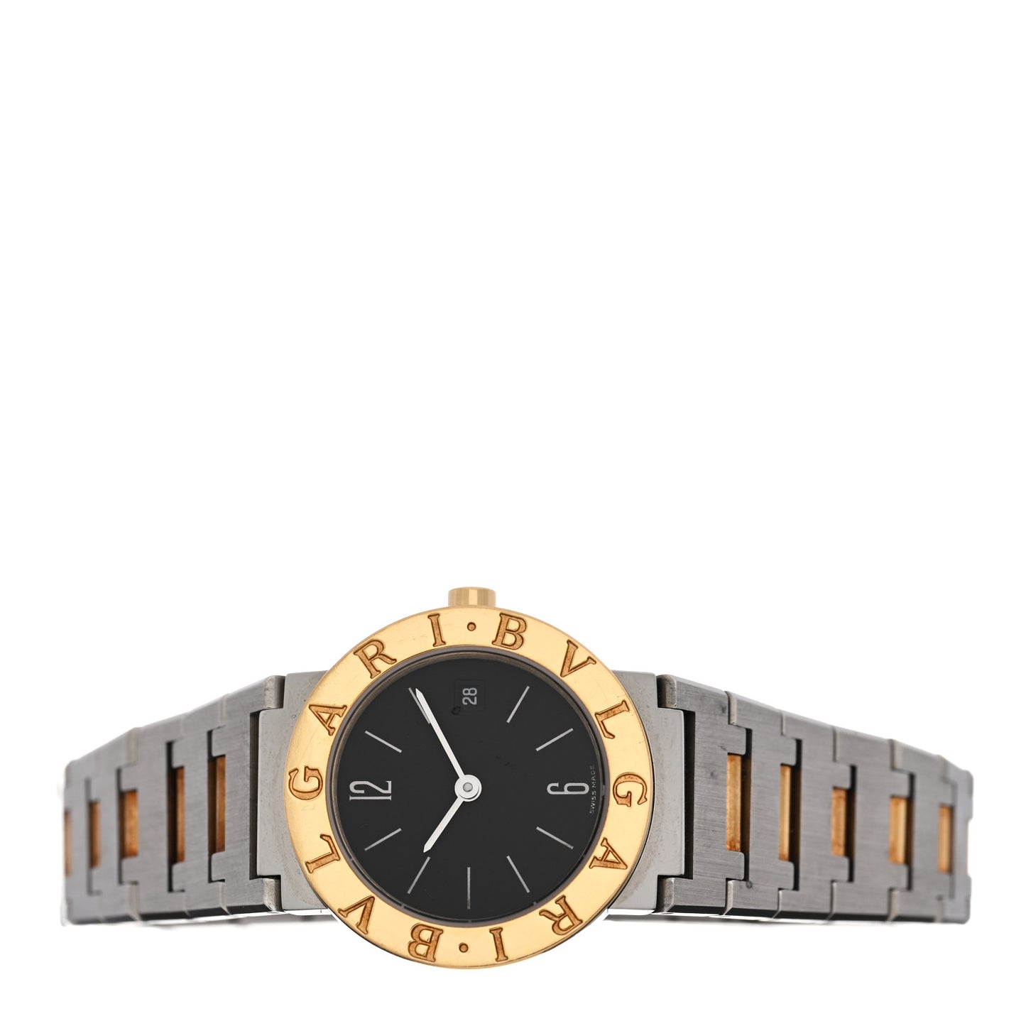 Stainless Steel 18K Yellow Gold 26mm Quartz Watch Black