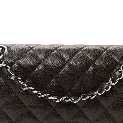 Chanel Caviar Quilted Medium Double Flap Dark Brown 8 of 10