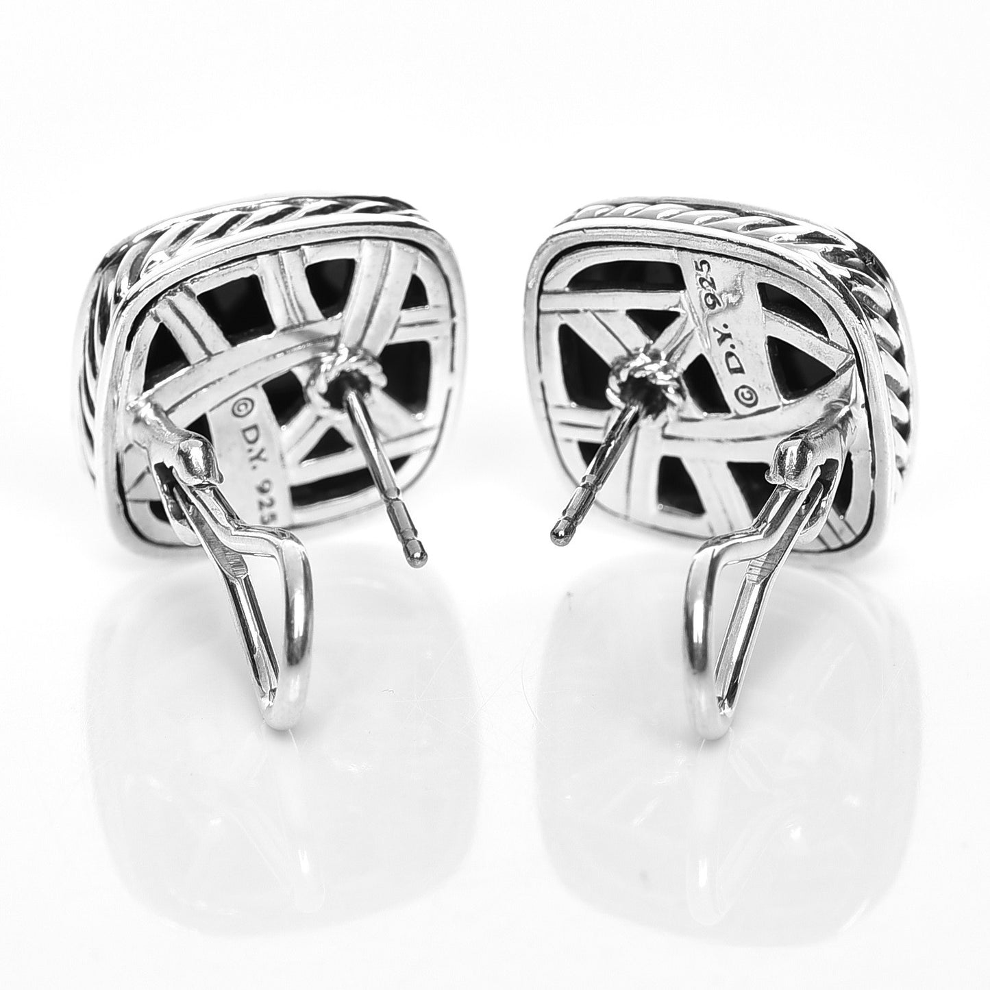 Sterling Silver Black Onyx 11mm Albion Earrings
