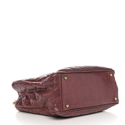 Chanel Glazed Caviar Quilted Small Shiva Tote Burgundy 3 of 11