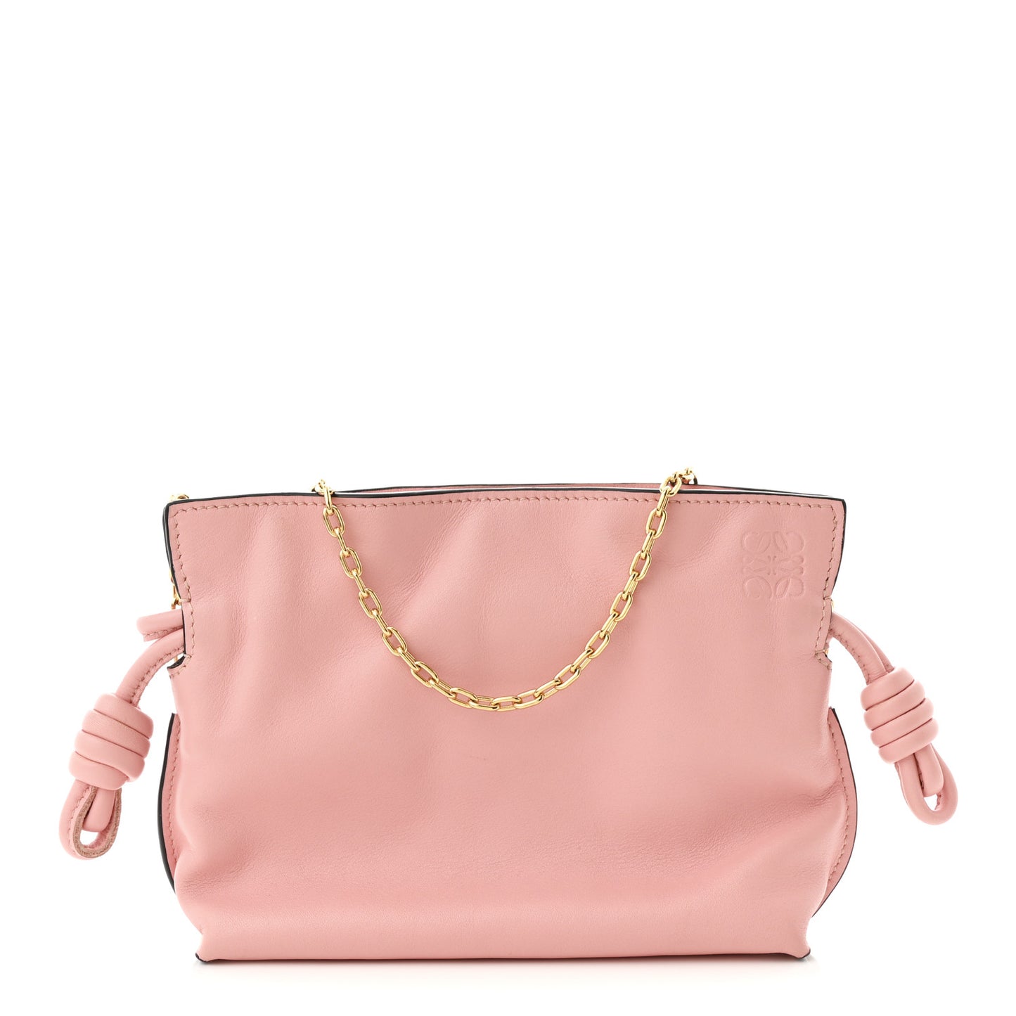 Calfskin Nano Flamenco Knot Clutch Warm Blossom