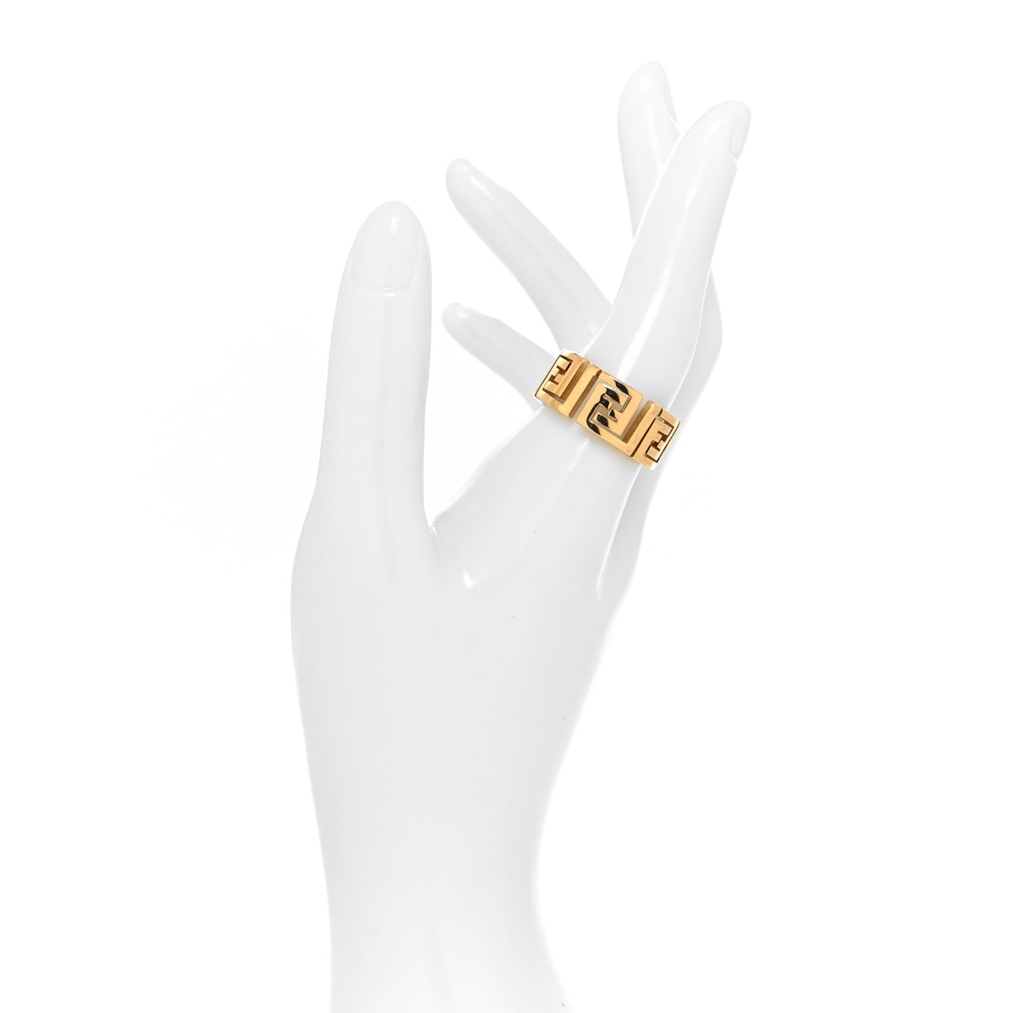 X VERSACE Metal Fendace O'Lock Ring M Gold