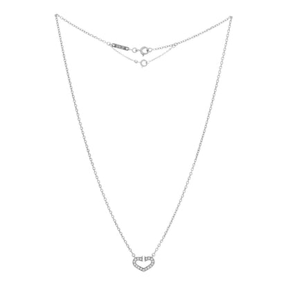 Cartier 18K White Gold Diamond Small Hearts and Symbols Pendant Necklace 2 of 4