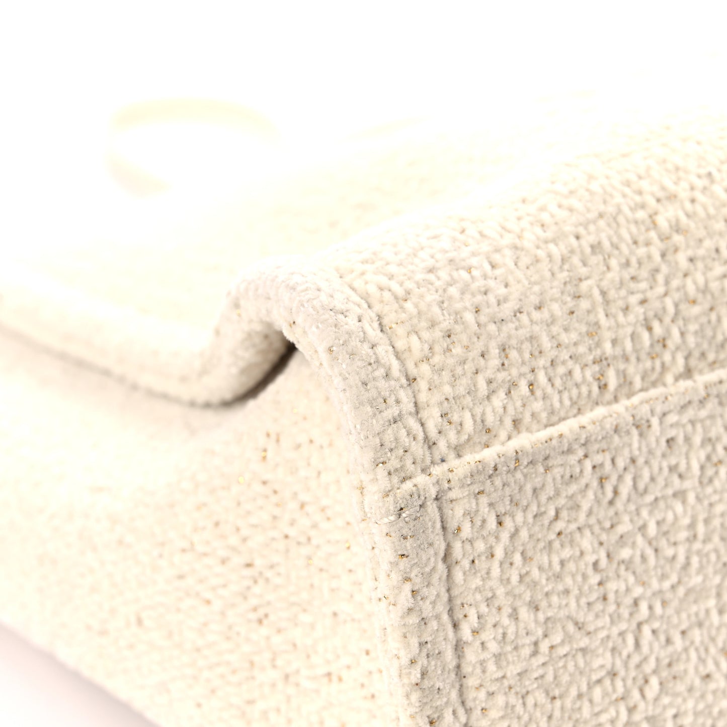 Lurex Boucle Small Deauville Tote White