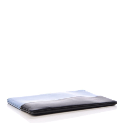 Celine Smooth Lambskin Bi-Color Solo Clutch Pouch Blue Black 4 of 10