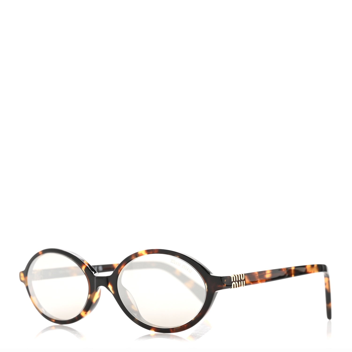 Miu Miu Acetate Oval Regard Sunglasses SMU04Z Tortoise 1 of 8