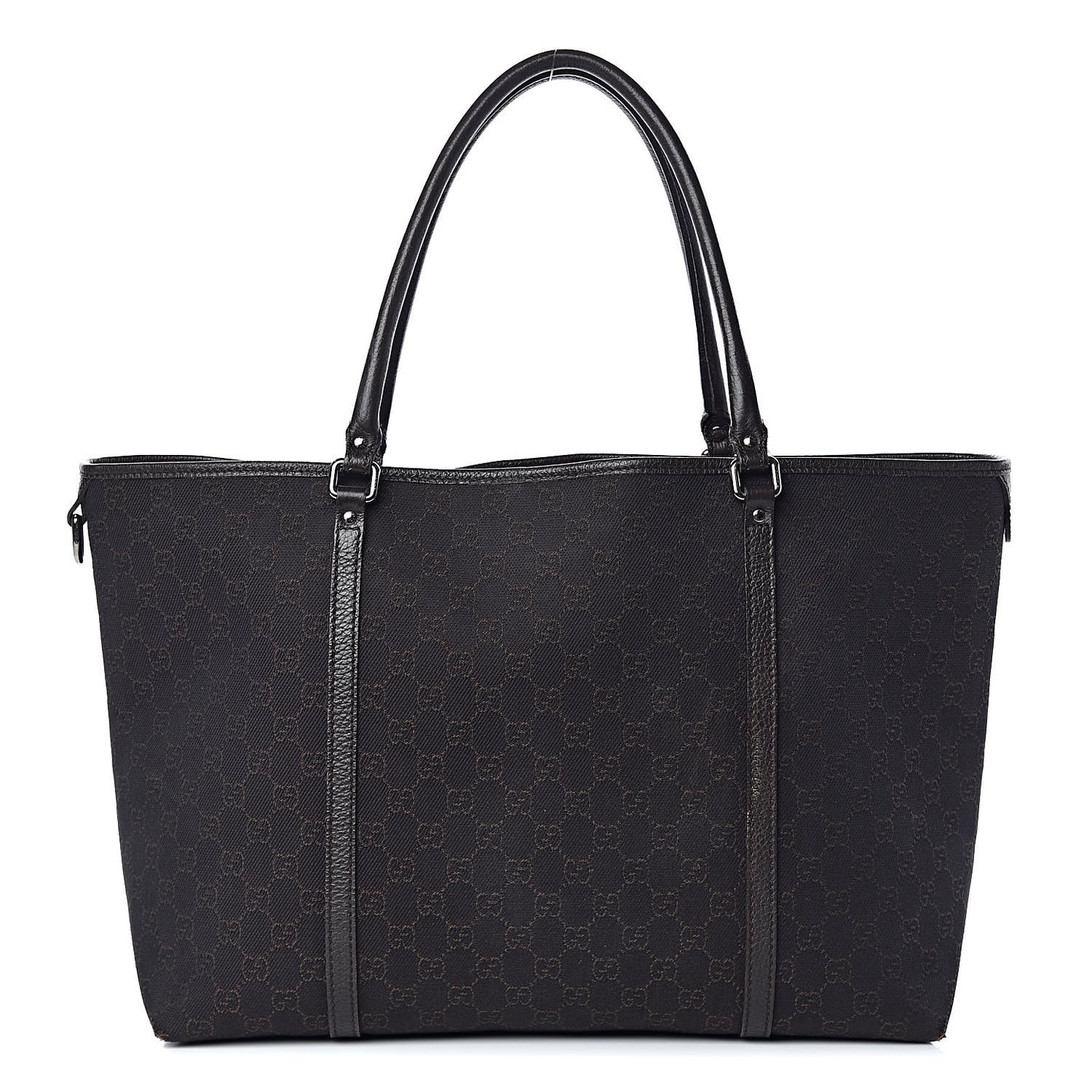 Denim Dollar Calfskin GG Monogram Large Joy Tote Brown