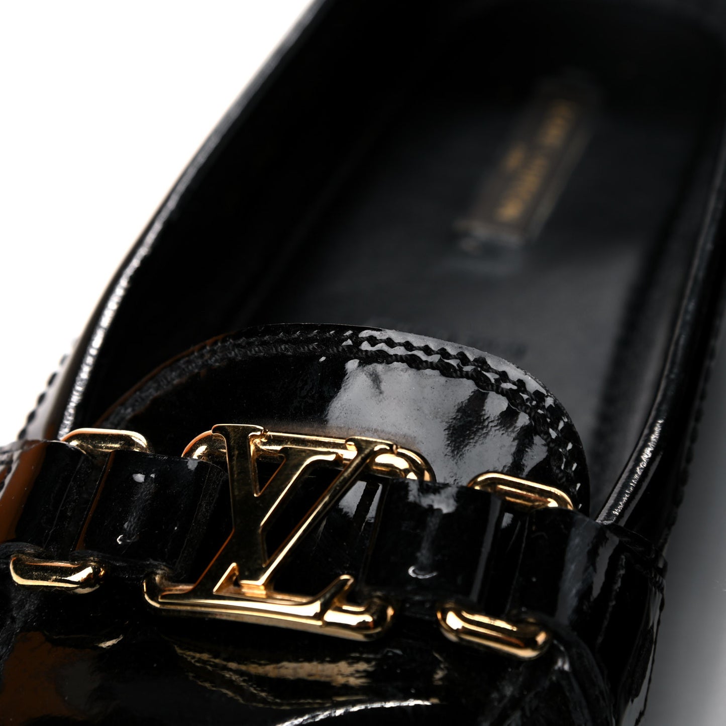 Patent Calfskin Oxford Loafers 38 Black