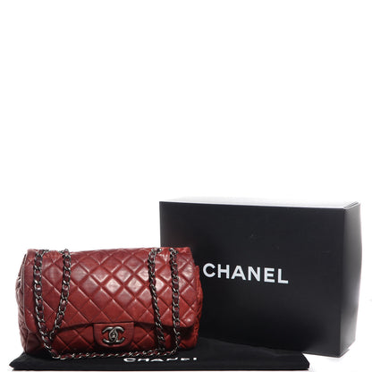 Chanel Lambskin Jumbo Single Flap Dark Red 5 of 10