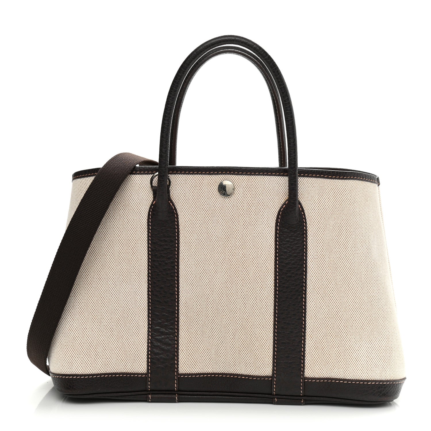 Hermes Buffle Skipper Toile Garden Party 30 TPM Marron Fonce 1 of 10