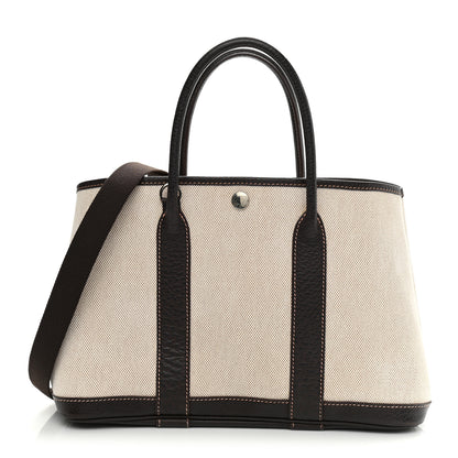 Hermes Buffle Skipper Toile Garden Party 30 TPM Marron Fonce 1 of 10