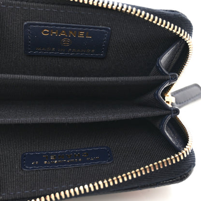 Chanel Caviar Enamel Coco Casino Quilted Zip Coin Purse Navy Blue 6 of 9