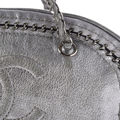 Chanel Metallic Goatskin Medium Luxe Ligne Bowler Tote Silver 15 of 23