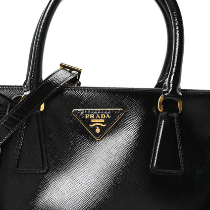 Prada Saffiano Vernice Small Galleria Double Zip Tote Black 8 of 10