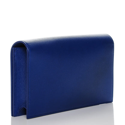 Saint Laurent Grain De Poudre Classic Monogram Clutch Outremer 3 of 6