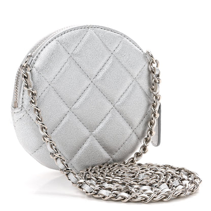 Chanel Metallic Lambskin Mini Camellia Bouquet Clutch With Chain Silver 3 of 9