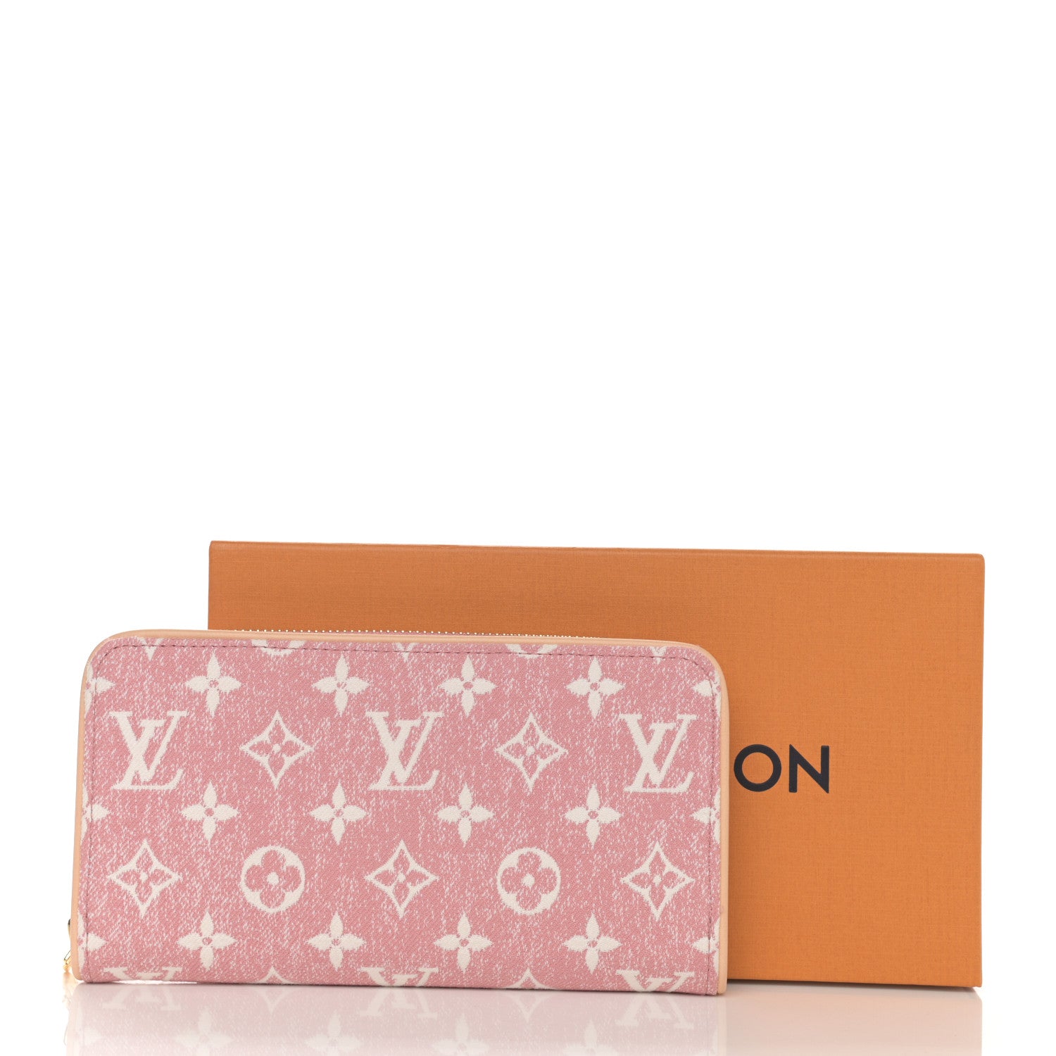 Louis Vuitton Denim Monogram Jacquard Zippy Wallet Pink 6 of 6