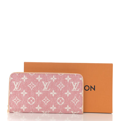 Louis Vuitton Denim Monogram Jacquard Zippy Wallet Pink 6 of 6