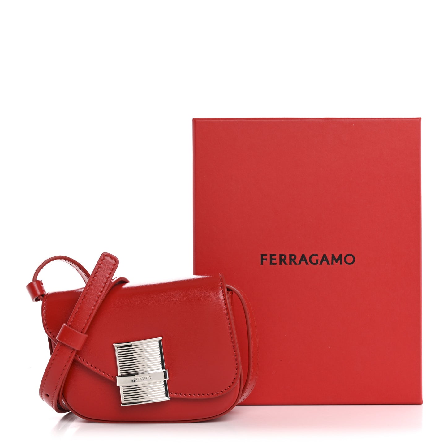 Dappled Calfskin XS Fiamma Crossbody Flame Red