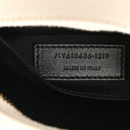 Saint Laurent Grain De Poudre Matelasse Chevron Quilted Round Vinyle Camera Bag Crema Soft 7 of 10