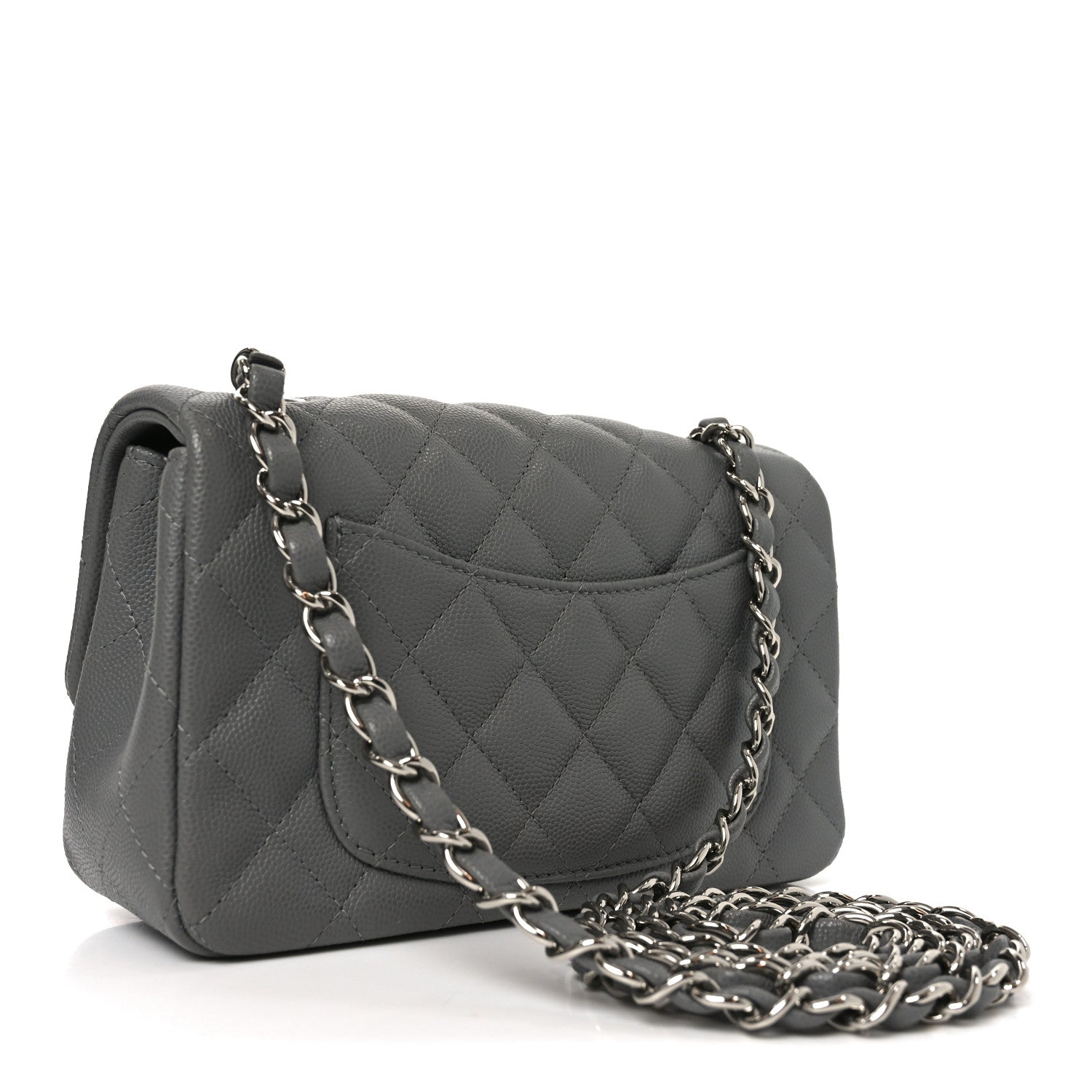 Chanel Caviar Quilted Mini Rectangular Flap Grey 3 of 11